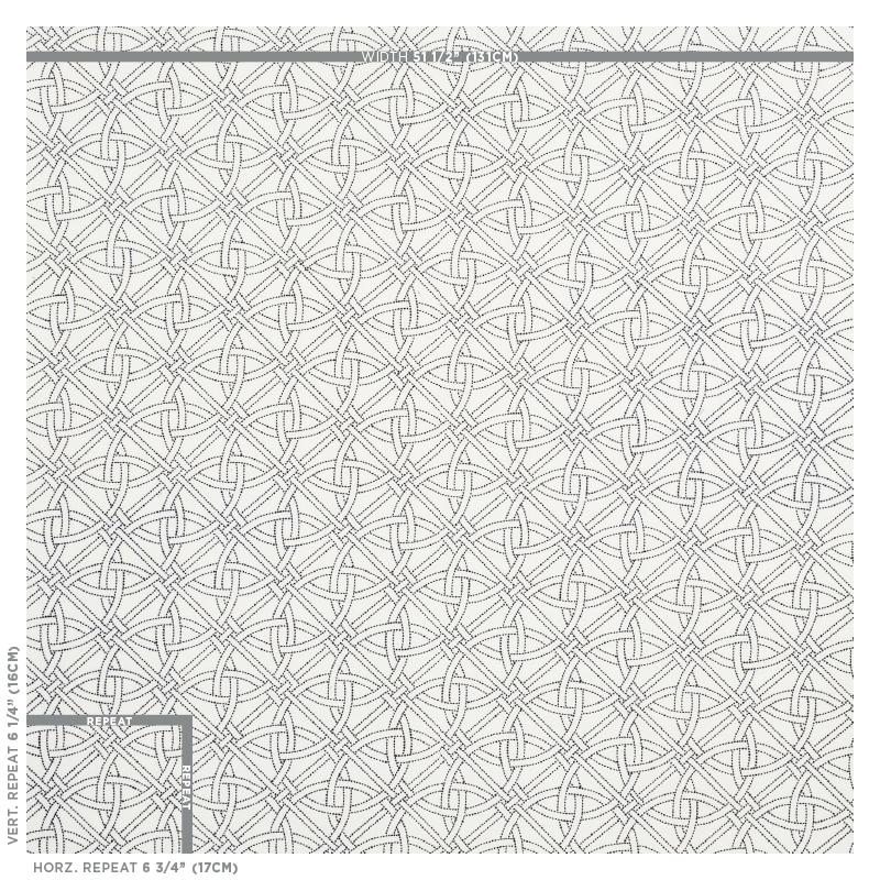 Schumacher Durance Embroidery Black & White Fabric