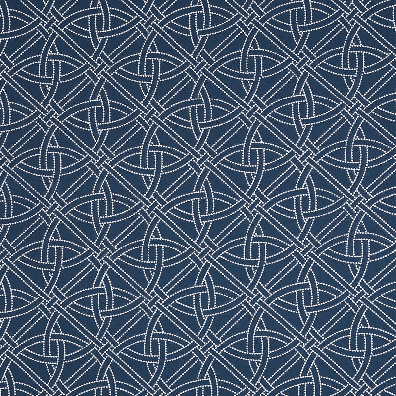 Schumacher Durance Embroidery Navy Fabric