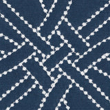 Schumacher Durance Embroidery Navy Fabric