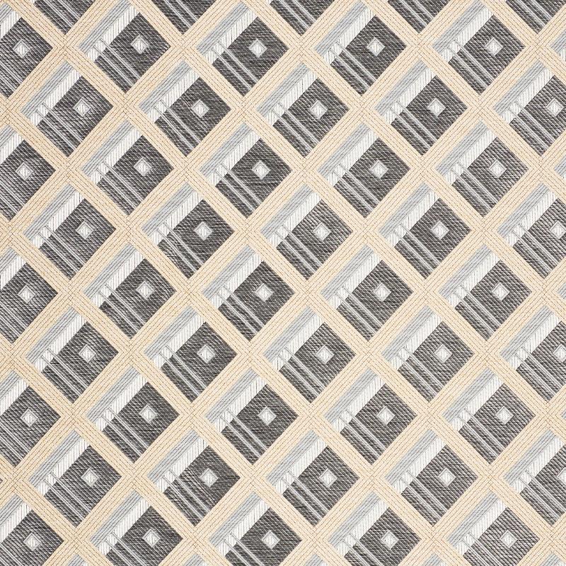 Schumacher Legrad Argyle Charcoal Fabric