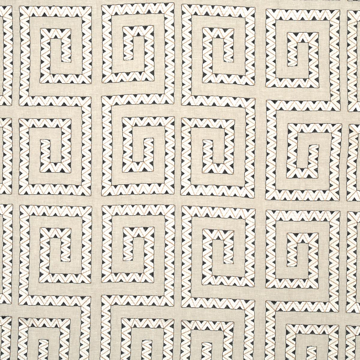 Schumacher Prado Embroidery Graphite Fabric