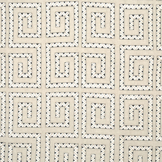 Schumacher Prado Embroidery Graphite Fabric