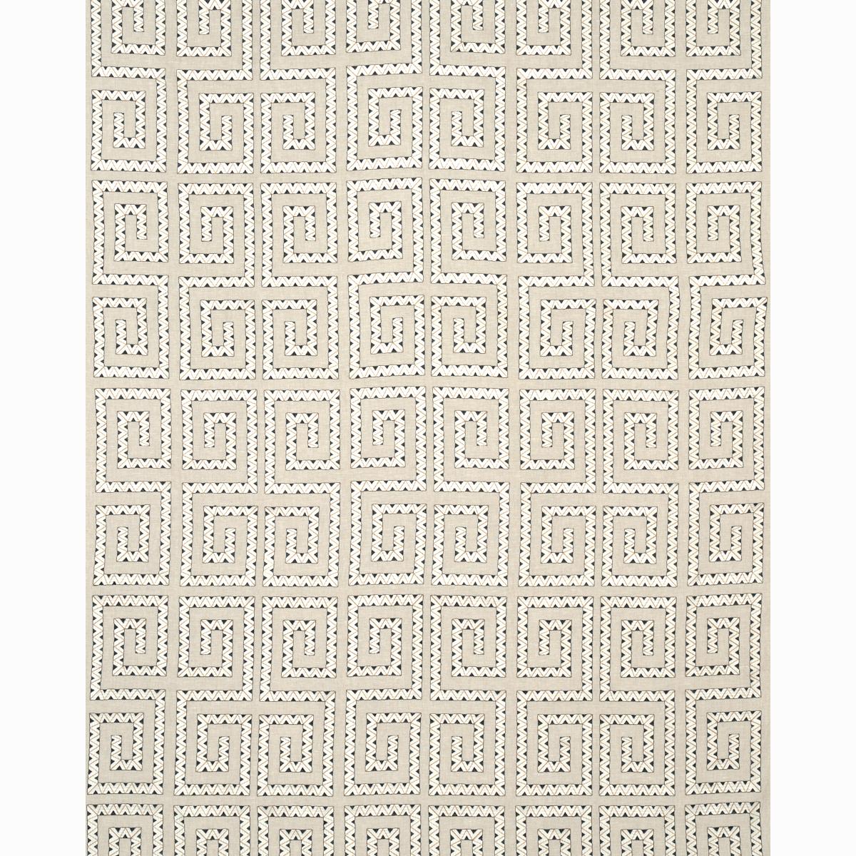 Schumacher Prado Embroidery Graphite Fabric