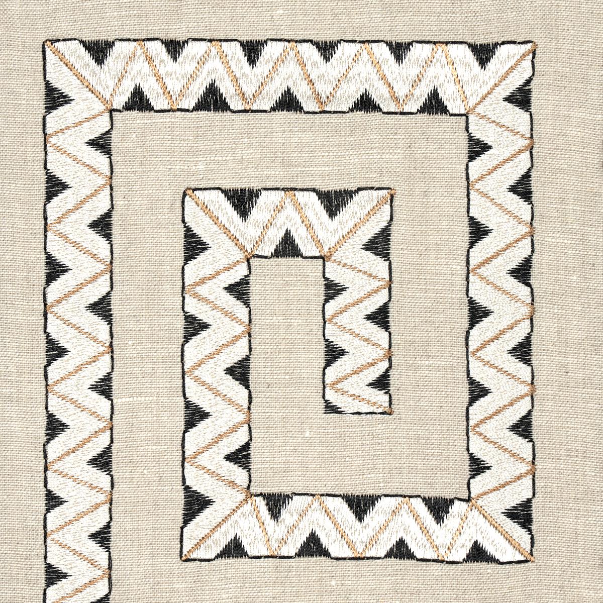 Schumacher Prado Embroidery Graphite Fabric