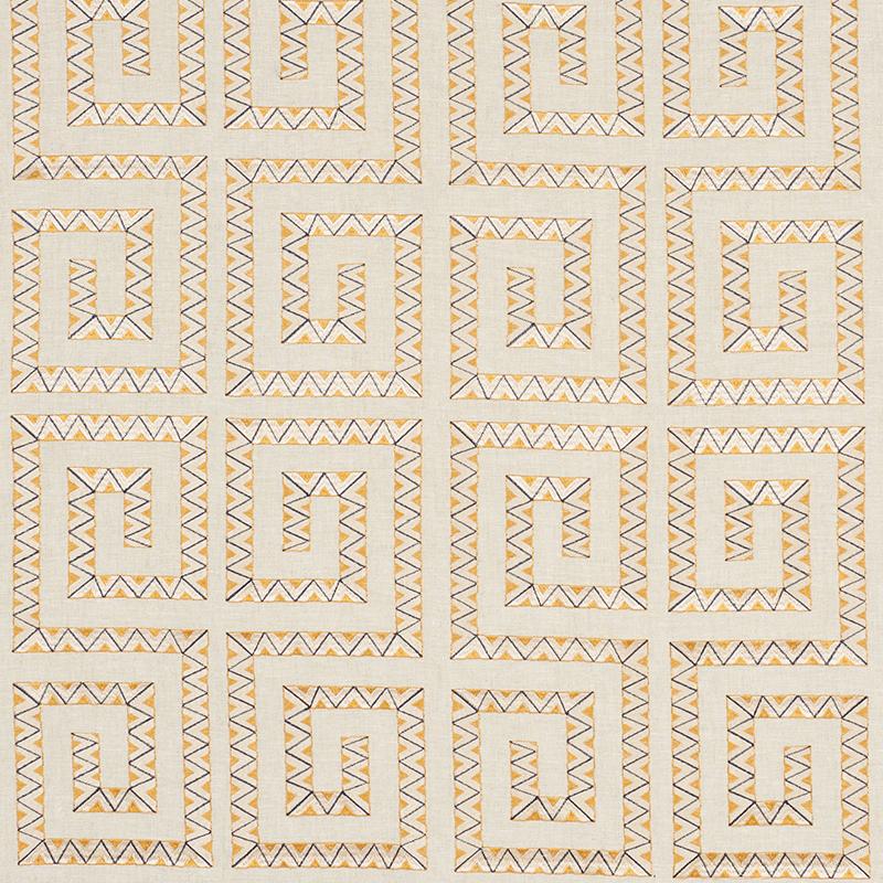 Schumacher Prado Embroidery Saffron Fabric