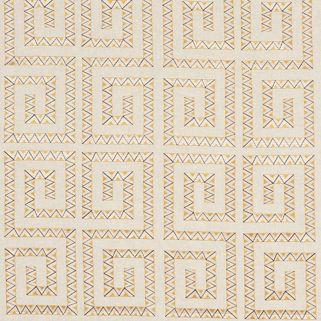 Schumacher Prado Embroidery Saffron Fabric