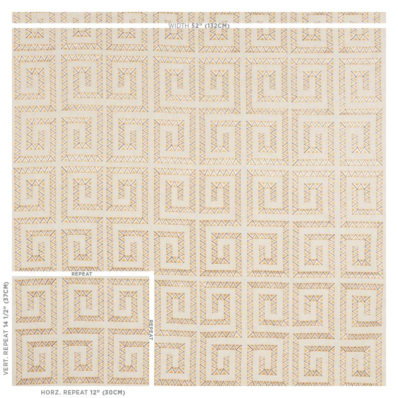 Schumacher Prado Embroidery Saffron Fabric