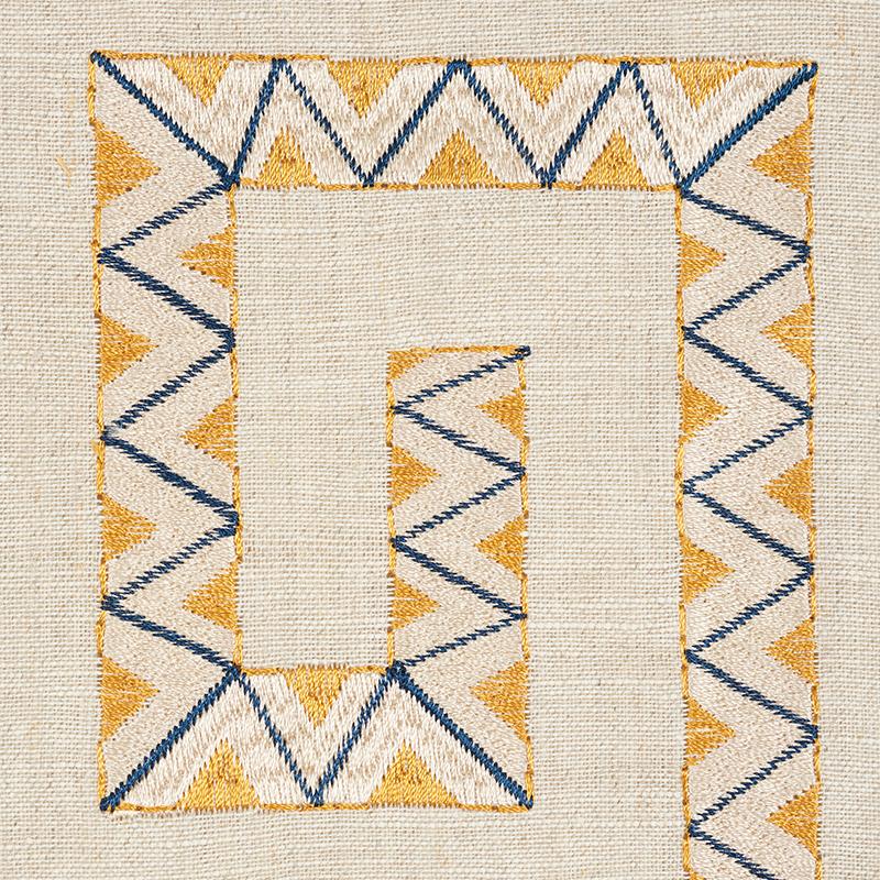 Schumacher Prado Embroidery Saffron Fabric