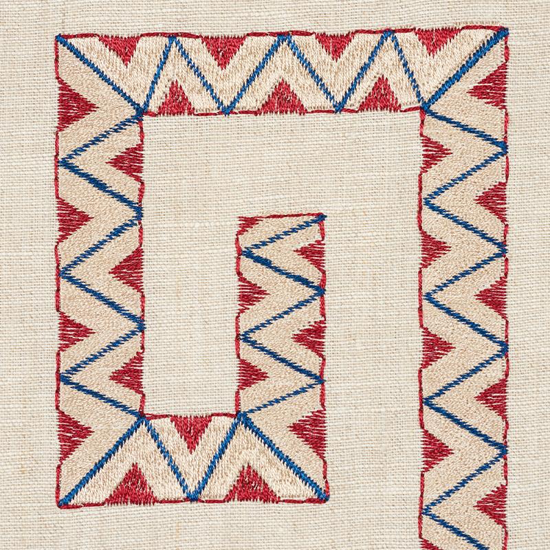 Schumacher Prado Embroidery Red Fabric