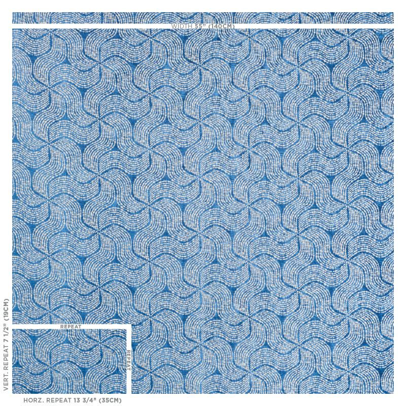 Schumacher Fiador Blue Fabric