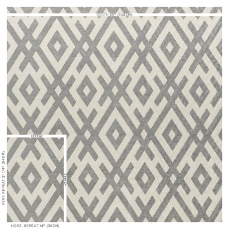 Schumacher Equix Charcoal Fabric