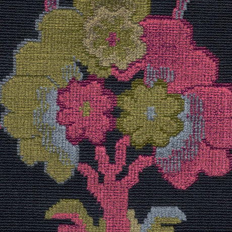 Schumacher Jennie Velvet Midnight & Magenta Fabric