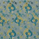 Schumacher Jennie Velvet Peacock & Celadon Fabric