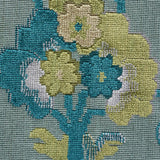 Schumacher Jennie Velvet Peacock & Celadon Fabric