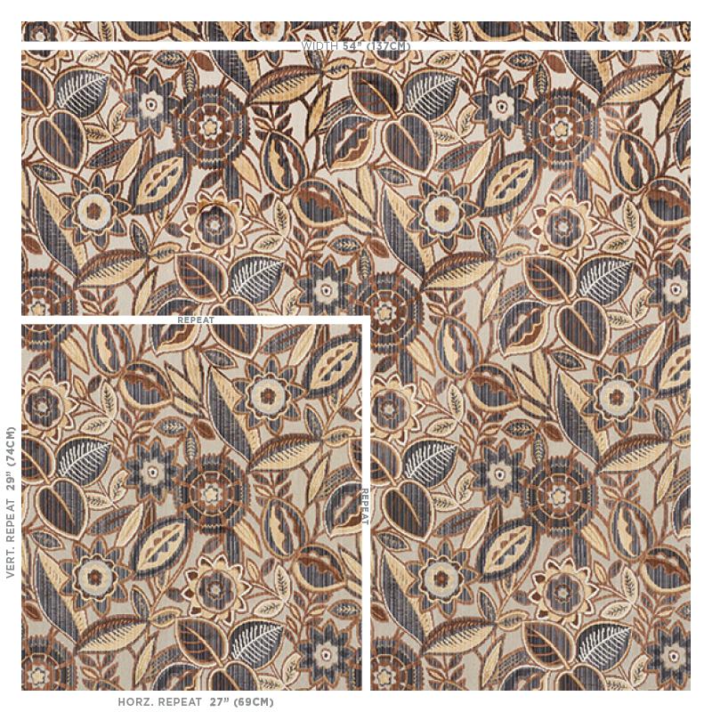 Schumacher Garland Velvet Neutral Fabric