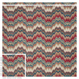 Schumacher Bezique Flamestitch Velvet Red & Peacock Fabric