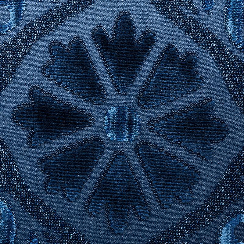 Schumacher Suzani Strie Velvet Sapphire Fabric