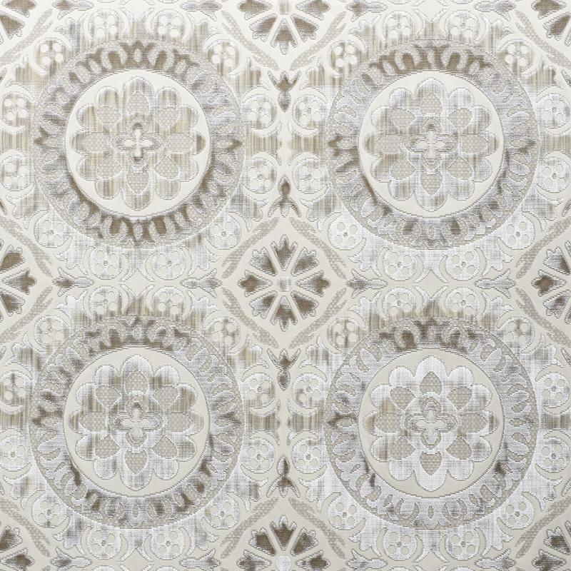 Schumacher Suzani Strie Velvet Pearl Fabric