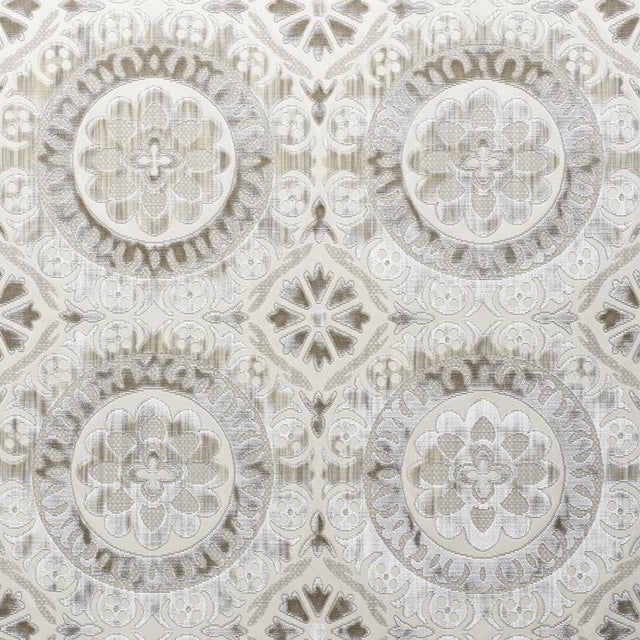 Schumacher Suzani Strie Velvet Pearl Fabric