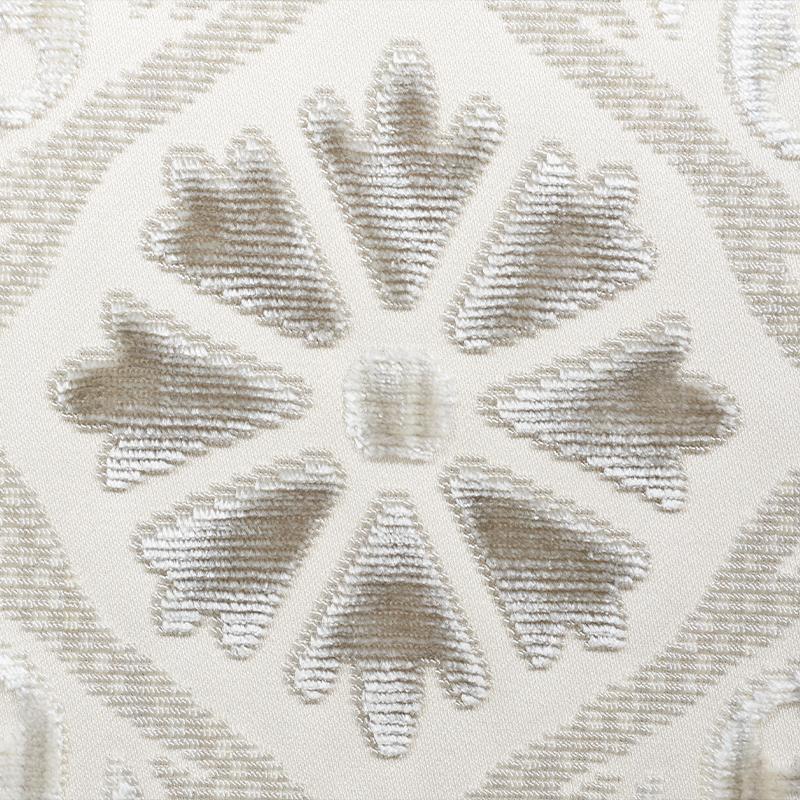 Schumacher Suzani Strie Velvet Pearl Fabric