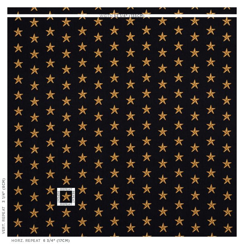 Schumacher Star Pingl Black Fabric