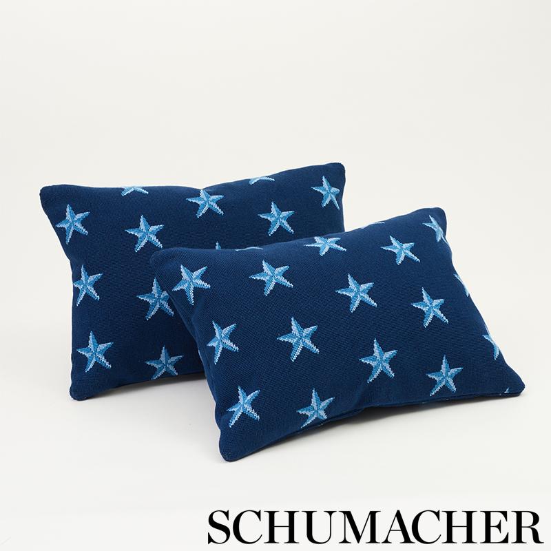 Schumacher Star Épinglé Blue Fabric – DecoratorsBest