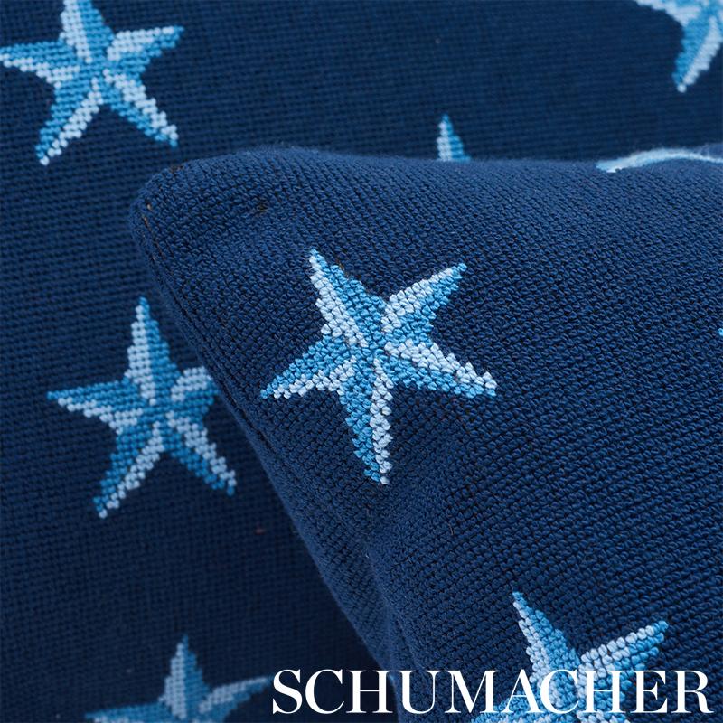 Schumacher Star Épinglé Blue Fabric – DecoratorsBest