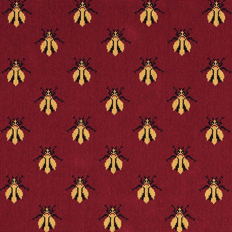 Schumacher Bee Pingl Red Fabric