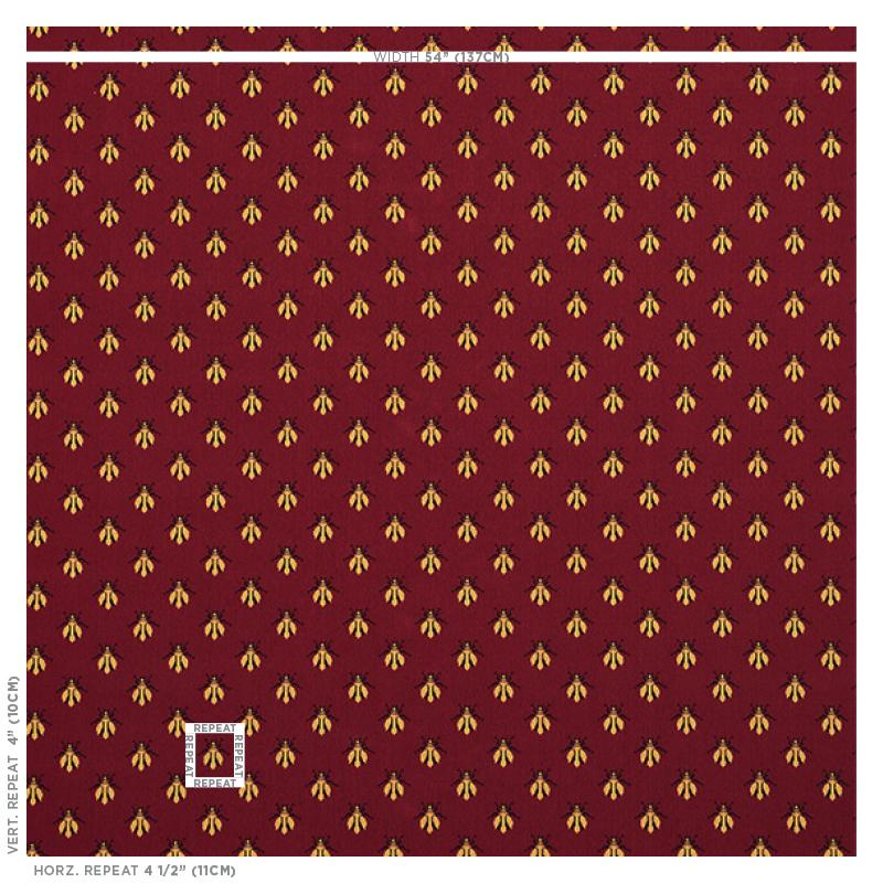 Schumacher Bee Pingl Red Fabric