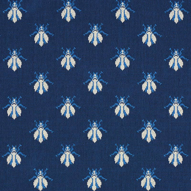 Schumacher Bee Pingl Blue Fabric