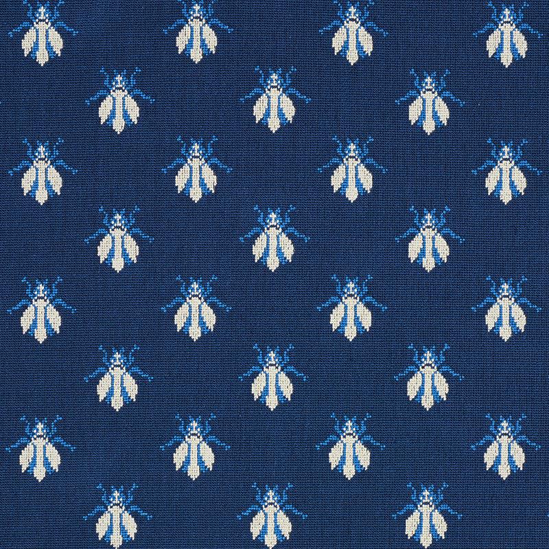 Schumacher Bee Pingl Blue Fabric