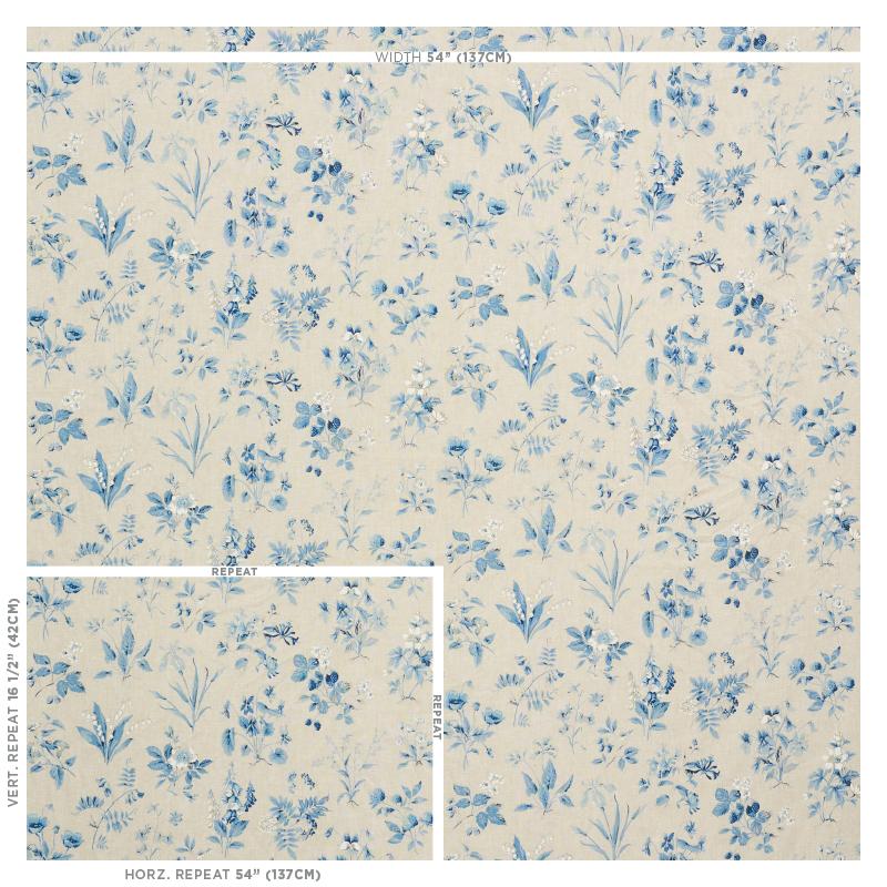 Schumacher Floreana Blue Fabric