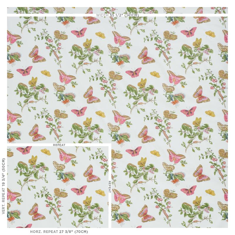 Schumacher Baudin Butterfly Chintz Blush Fabric