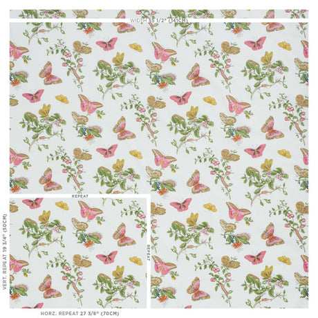 Schumacher Baudin Butterfly Chintz Blush Fabric