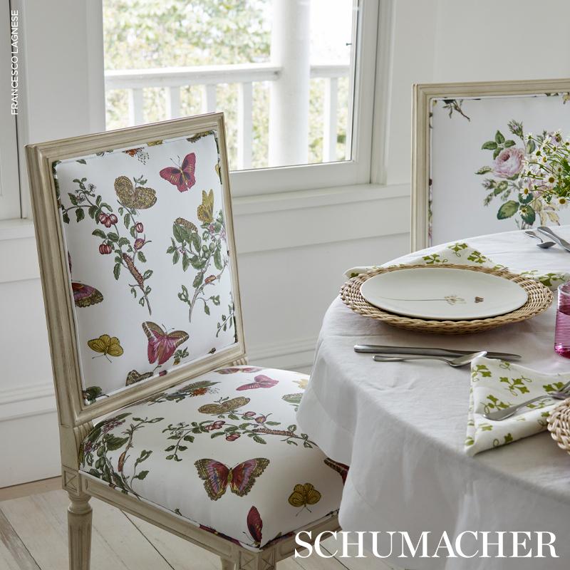 Schumacher Baudin Butterfly Chintz Blush Fabric