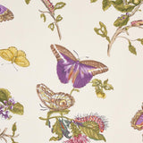 Schumacher Baudin Butterfly Chintz Purple Fabric