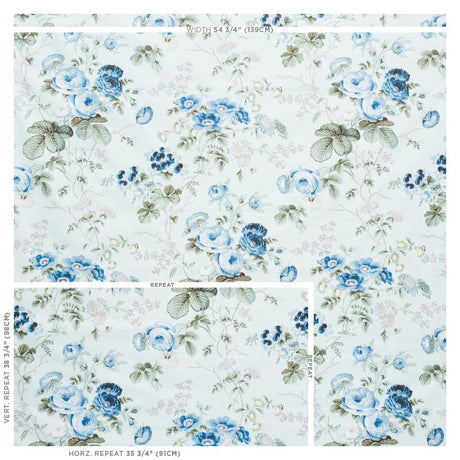 Schumacher Salisbury Chintz Celadon Fabric