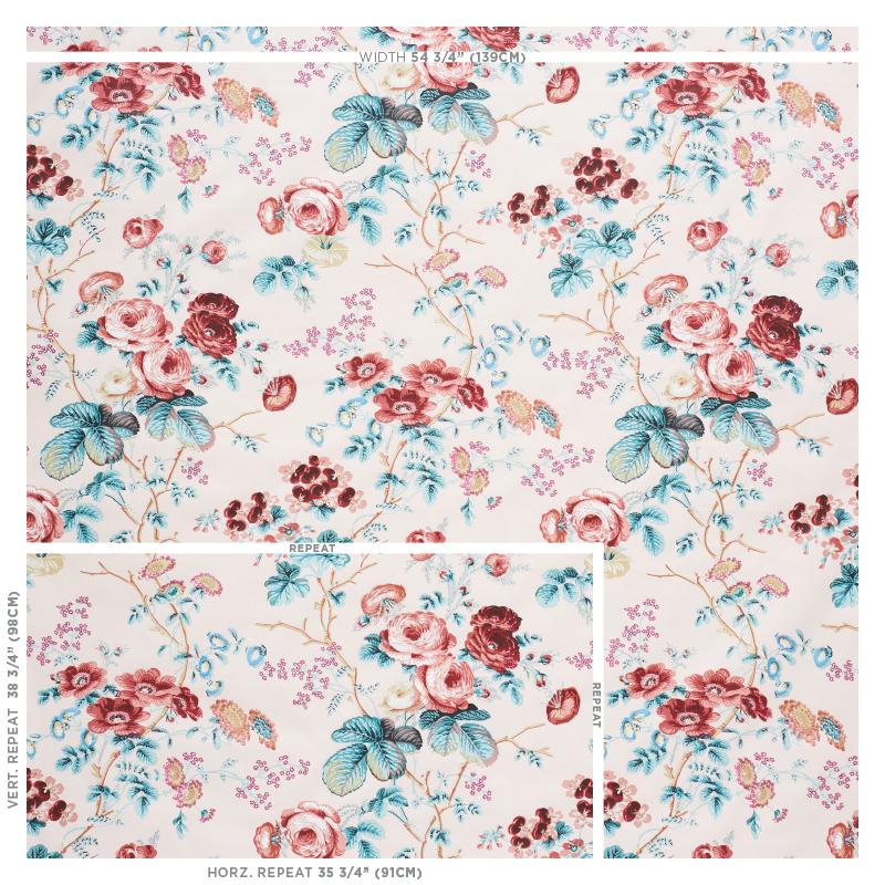Schumacher Salisbury Chintz Rose Fabric