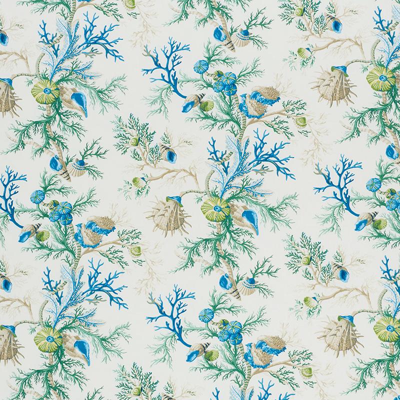 Schumacher Del Tesoro Blue & Green Fabric