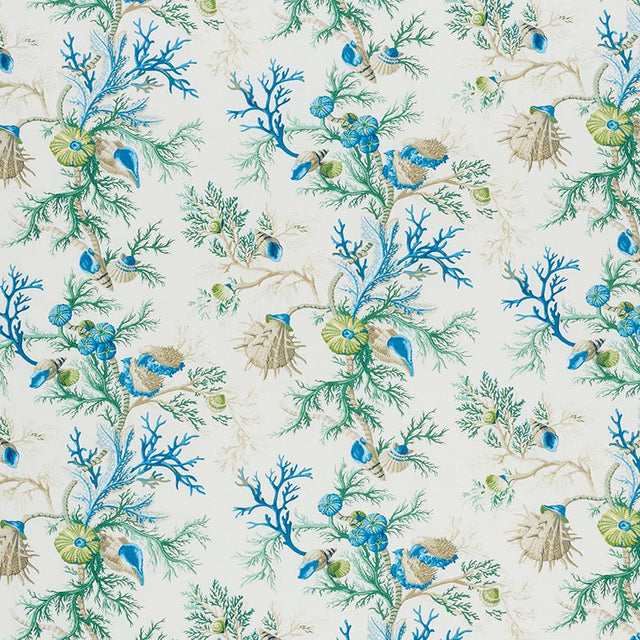 Schumacher Del Tesoro Blue & Green Fabric