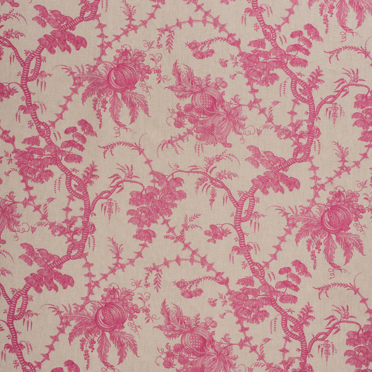 Schumacher San Cristobal Toile Magenta Fabric