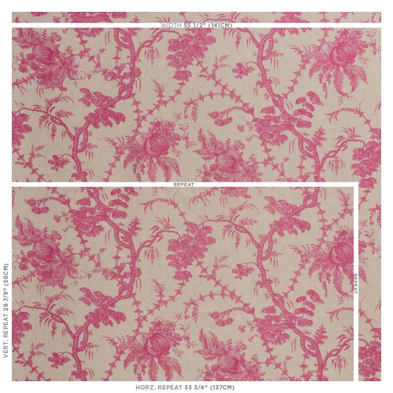 Schumacher San Cristobal Toile Magenta Fabric