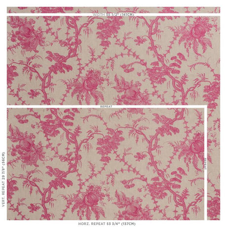 Schumacher San Cristobal Toile Magenta Fabric