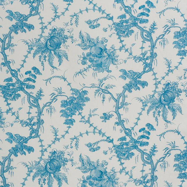 Schumacher San Cristobal Toile Peacock Fabric