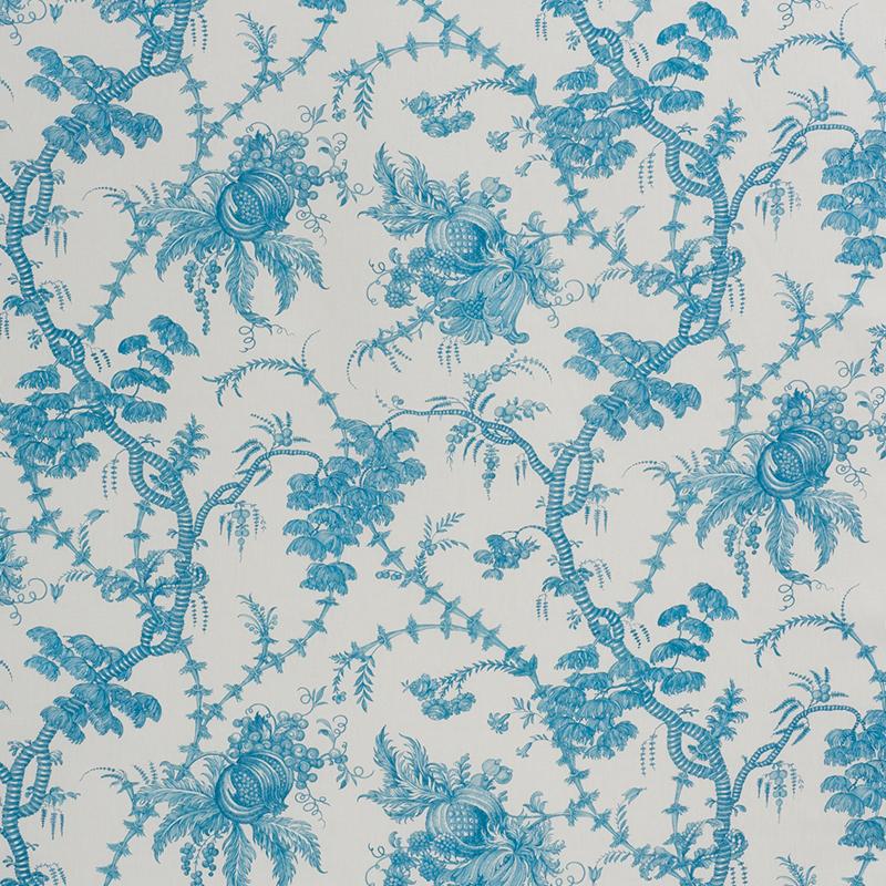 Schumacher San Cristobal Toile Peacock Fabric