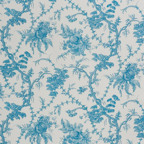 Schumacher San Cristobal Toile Peacock Fabric