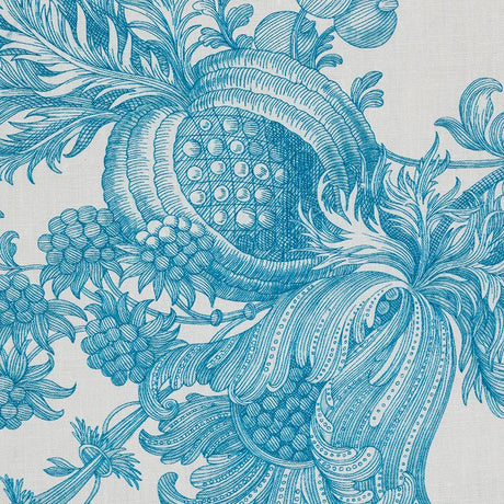 Schumacher San Cristobal Toile Peacock Fabric