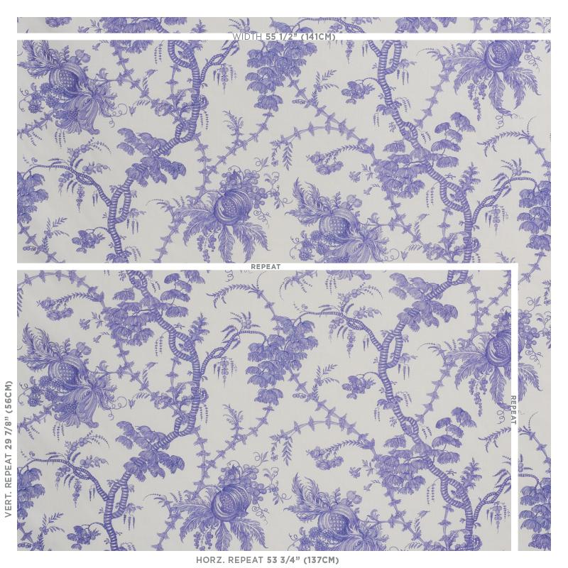 Schumacher San Cristobal Toile Purple Fabric