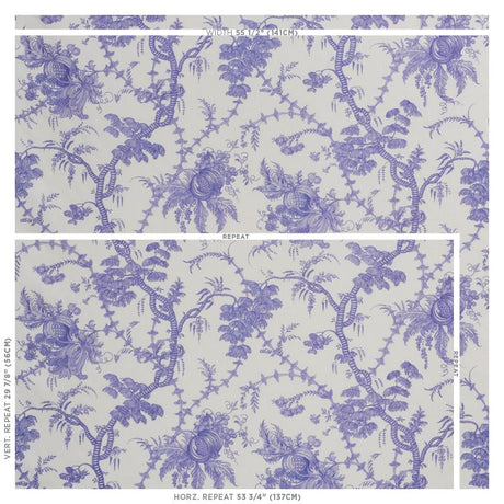 Schumacher San Cristobal Toile Purple Fabric