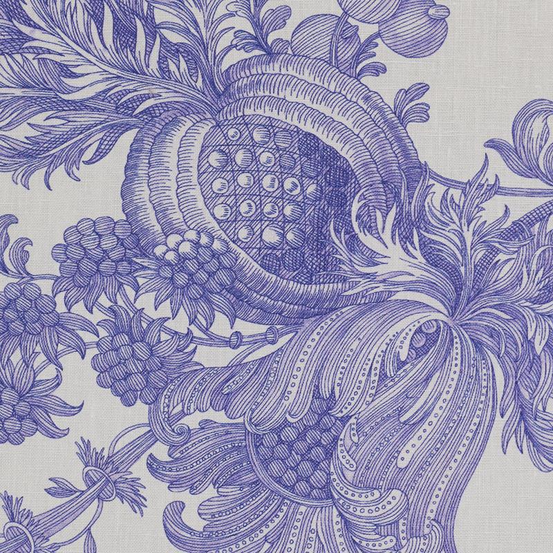 Schumacher San Cristobal Toile Purple Fabric